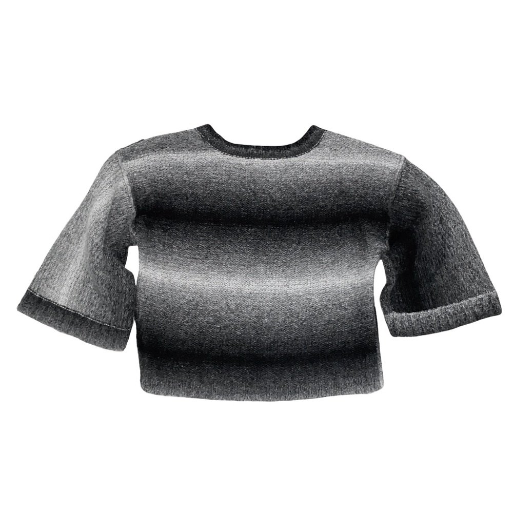 Black,White,& Gray Cropped Gradient Sweater - image 3